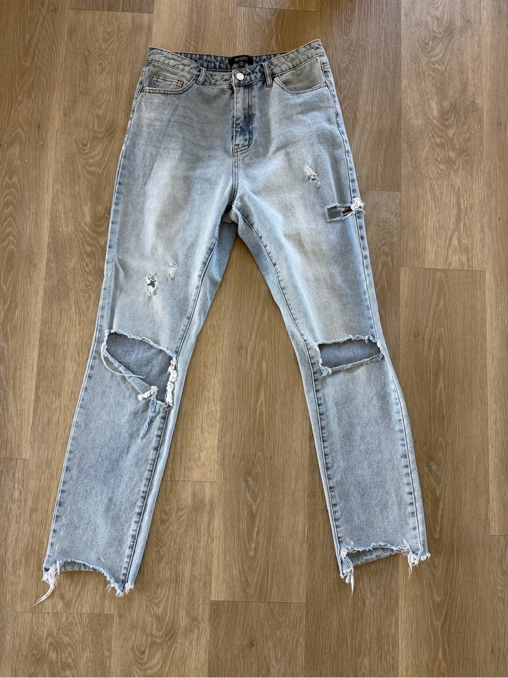 Missguided distressed high rise jeans